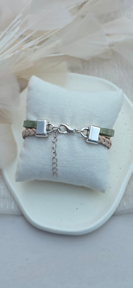 Leren dames armband Merel - Groen
