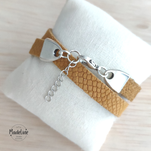 Armband Ereprijs | Leer WF - okergeel