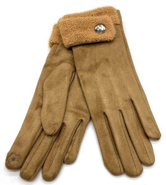 Handschoenen dames knoop - Taupe