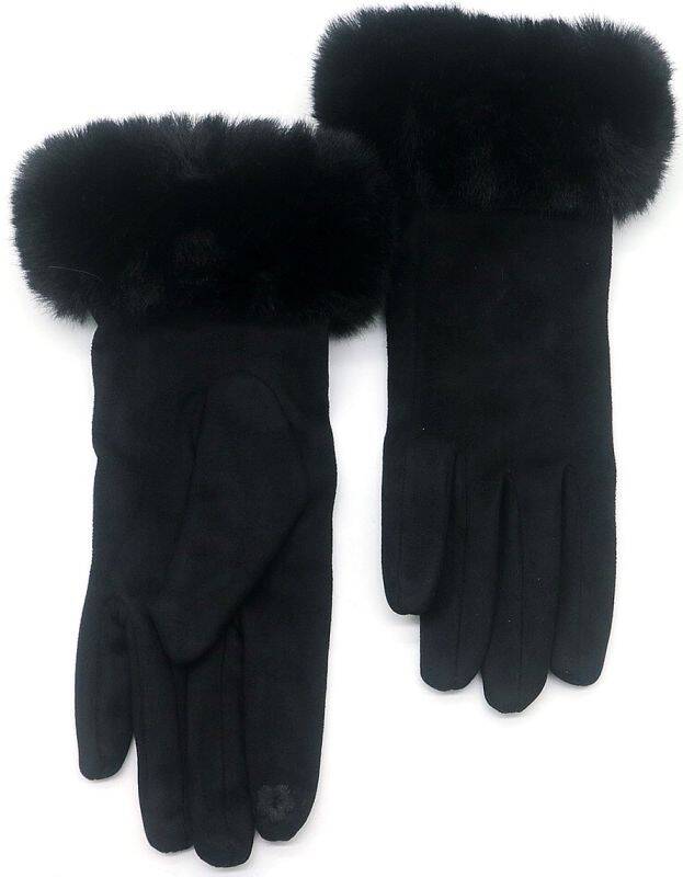 Handschoenen dames bont - Zwart