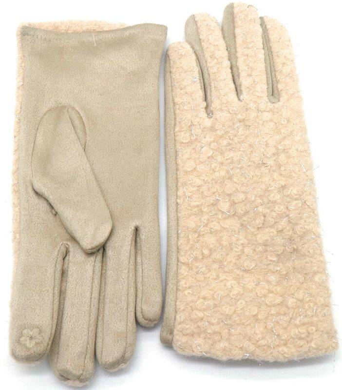 Handschoenen dames bouclé - Beige