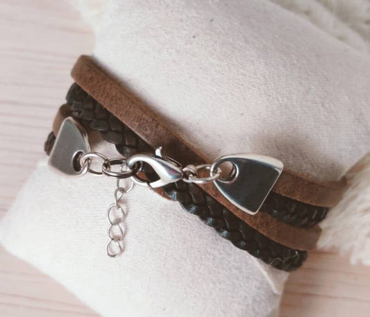 Armband Aster | Leer WF - groen