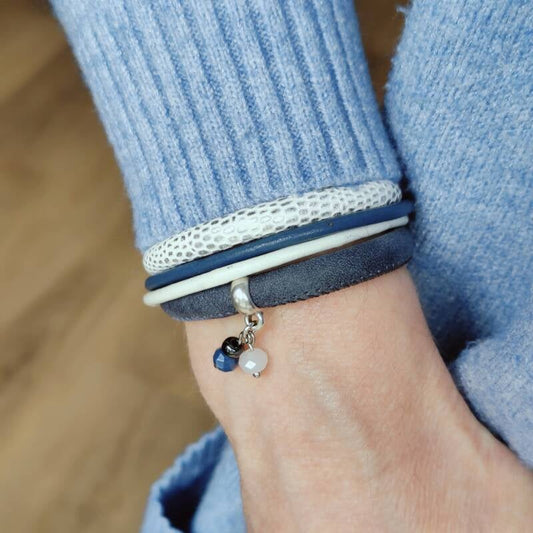 Armband Mentha | Leer SR - blauw