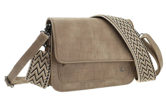 Taupe schoudertas / crossbody tasje Skala