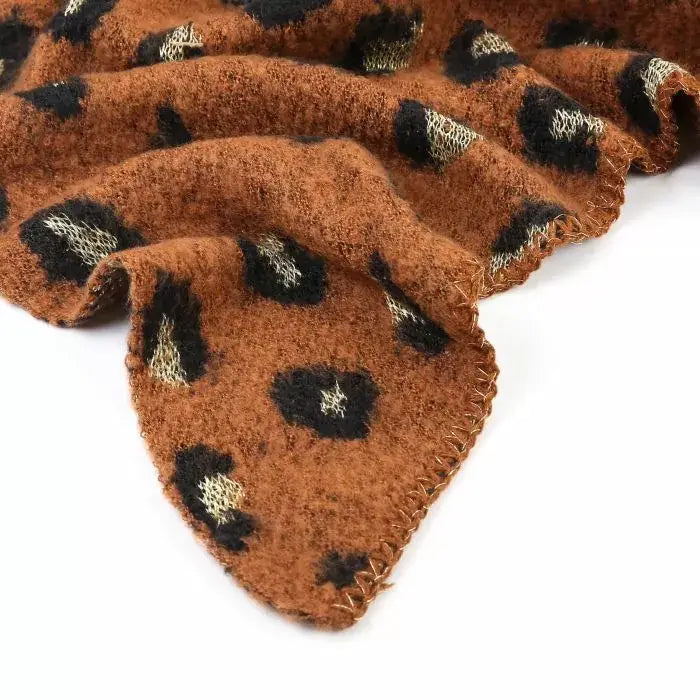 Camel dames winter sjaal - Leopard