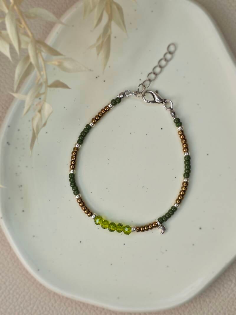 Kralen armband Miyuki Facet Moon - Groen