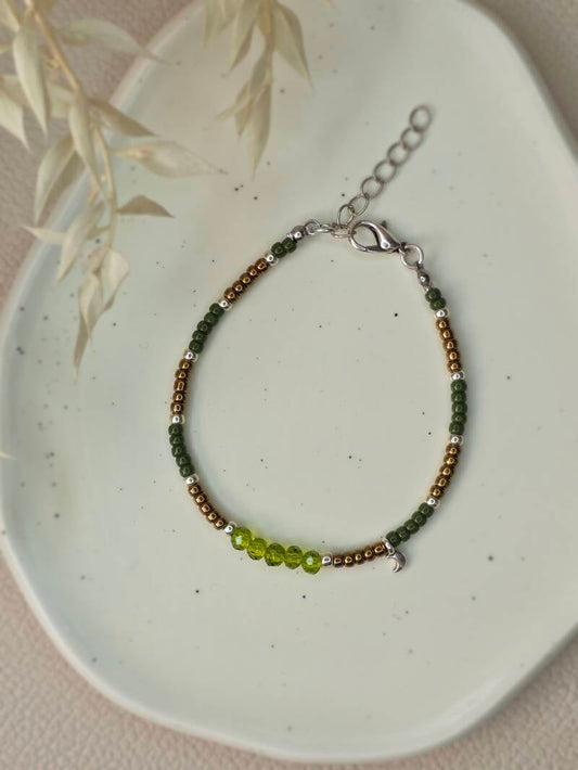 Kralen armband Miyuki Facet Moon - Groen