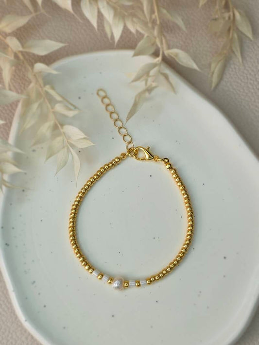 Kralen armband Miyuki Bugle Pearl - Goud