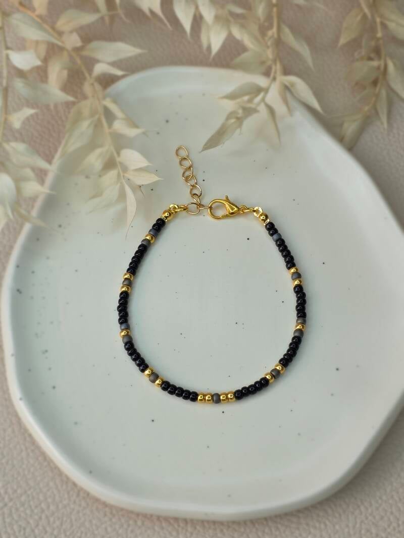 Kralen armband Miyuki Gold - Zwart