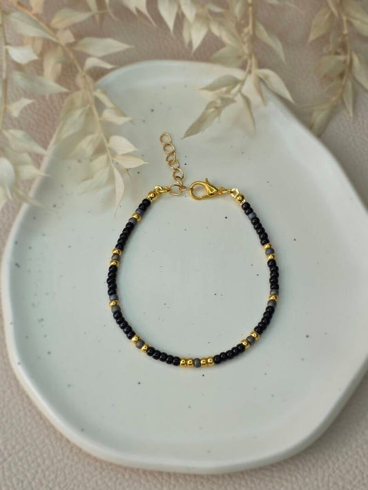 Kralen armband Miyuki Gold - Zwart