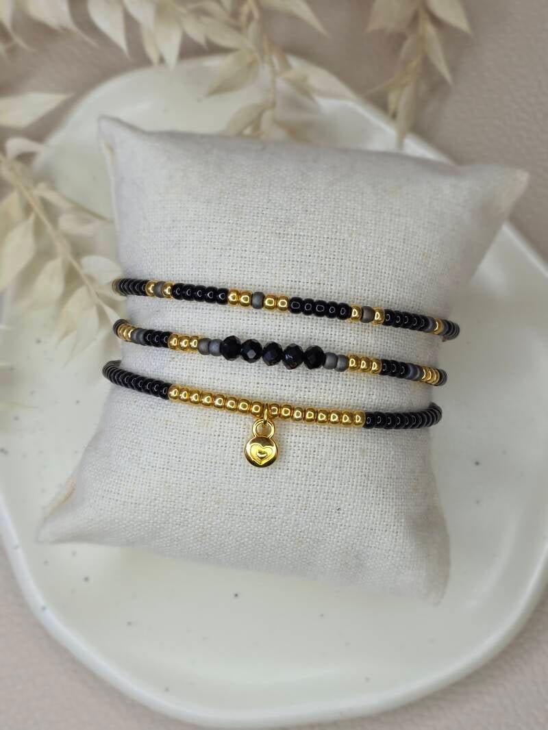 Kralen armband Miyuki Gold - Zwart