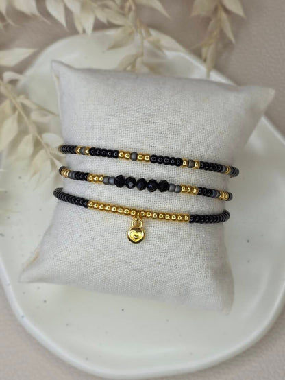 Kralen armband Miyuki Gold - Zwart