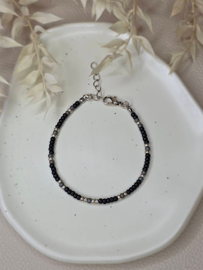Kralen armband Miyuki Silver - Zwart