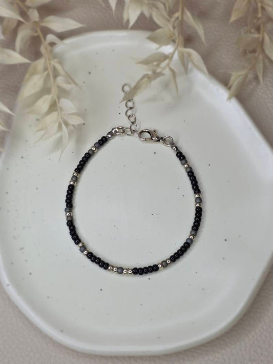 Kralen armband Miyuki Silver - Zwart