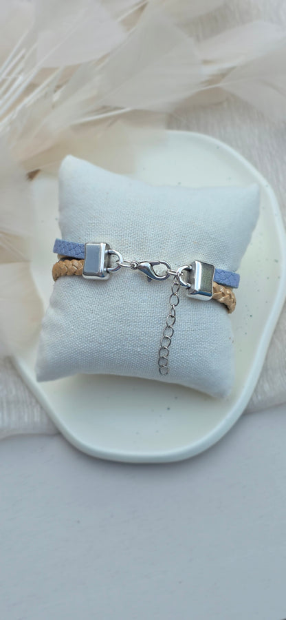 Leren dames armband Femke - Blauw