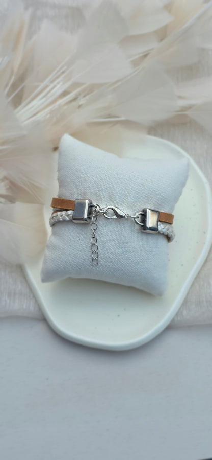 Leren dames armband Manon - Camel