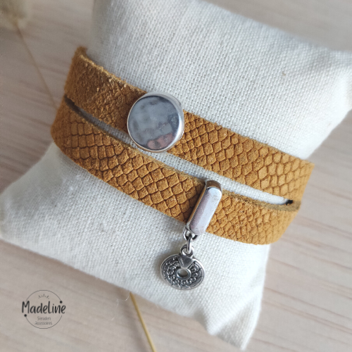 Armband Ereprijs | Leer WF - okergeel