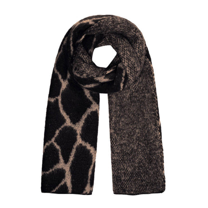 Winter sjaal Warm Giraffe - Zwart