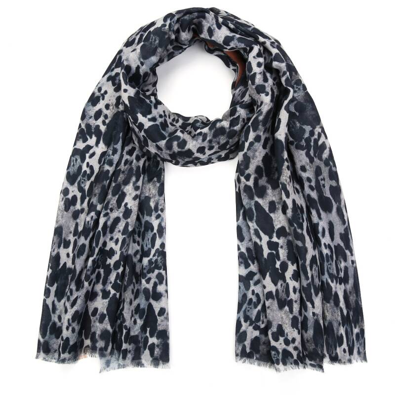 Sjaal Stripe Leopard - Zwart