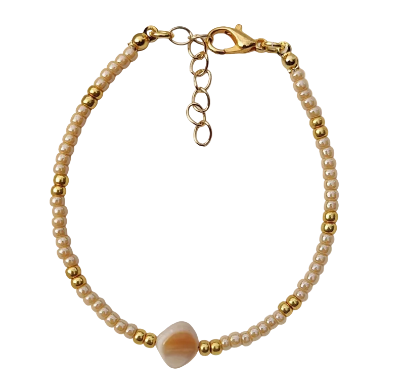 Kralen armband Miyuki Square - Beige