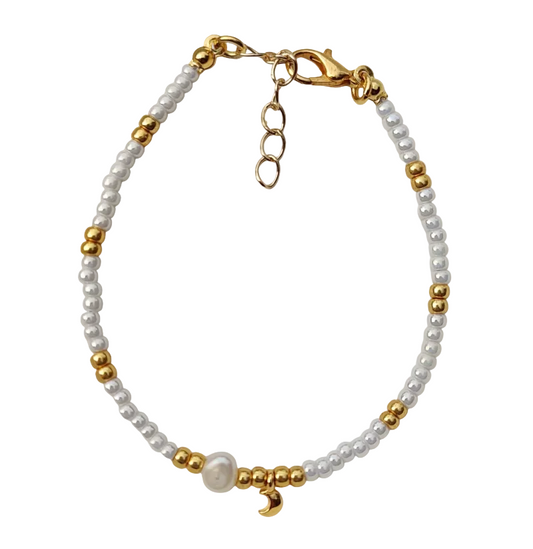 Kralen armband Miyuki Pearl Moon - Wit