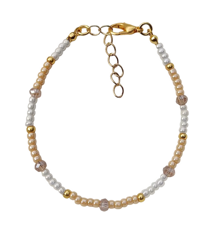 Kralen armband Miyuki & Facet - Beige