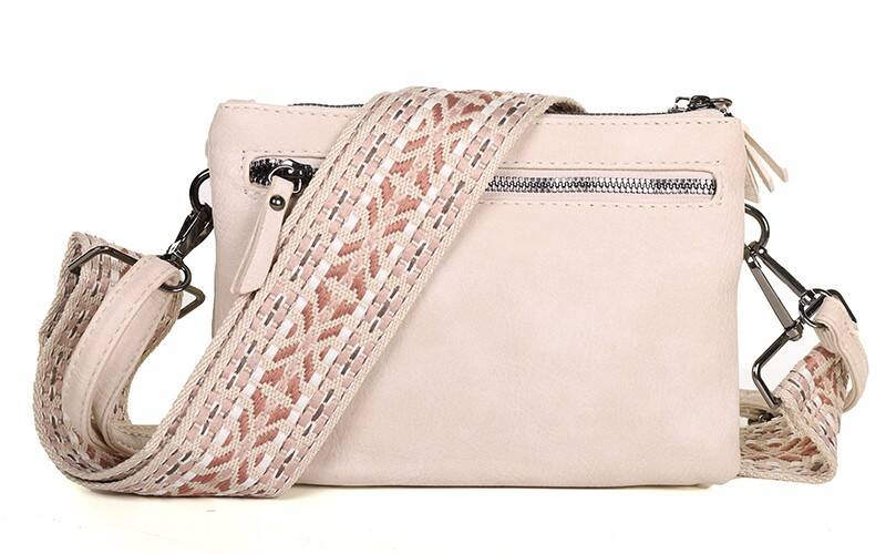 Naturel - beige schoudertasje / crossbody tasje Brussel