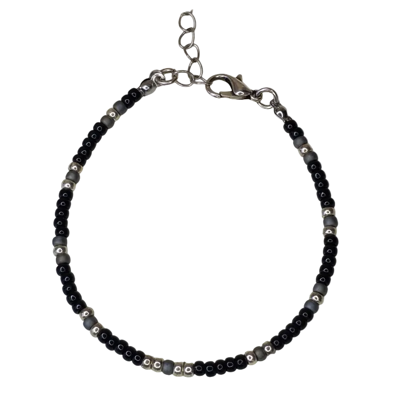 Kralen armband Miyuki Silver - Zwart