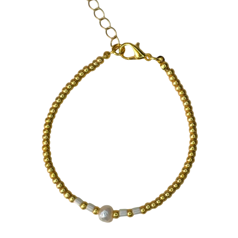 Kralen armband Miyuki Bugle Pearl - Goud