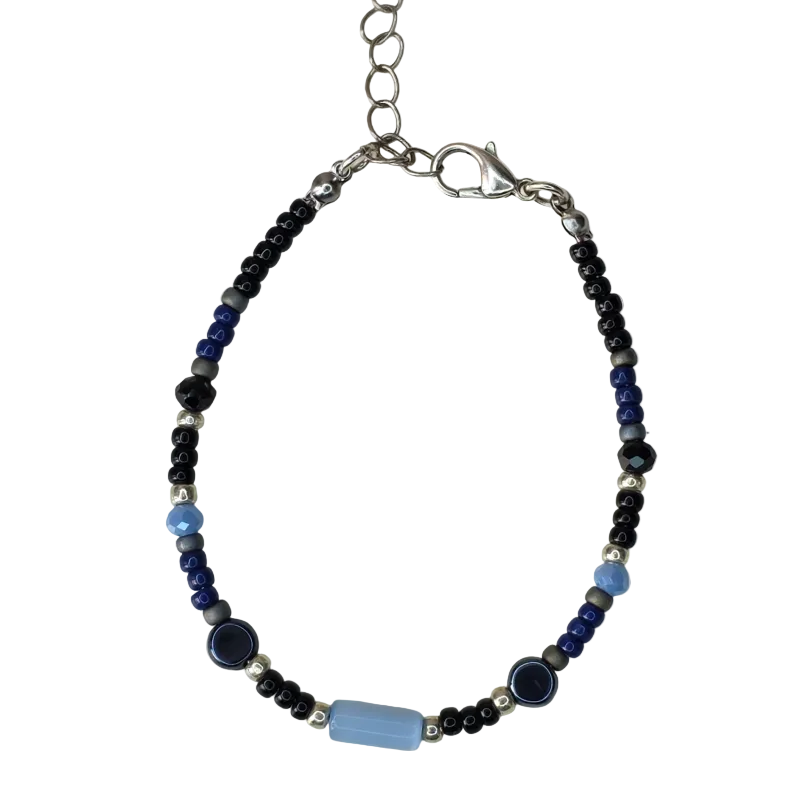 Kralen armband Miyuki Bugle Disc Facet - Blauw