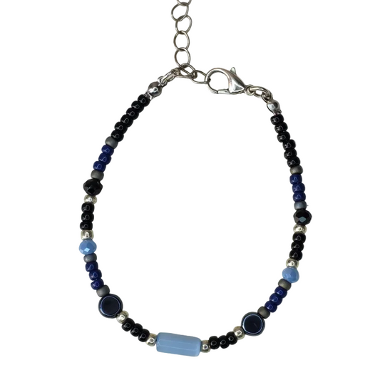 Kralen armband Miyuki Bugle Disc Facet - Blauw