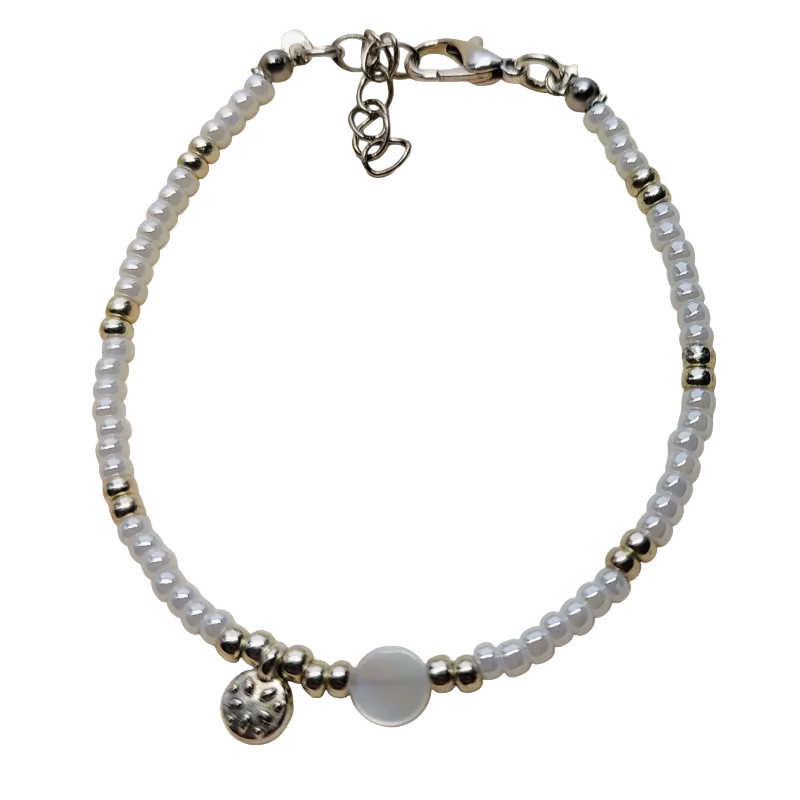 Kralen armband Miyuki Disc & Sun - Wit