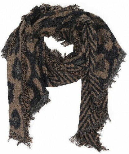 Winter sjaal Geometric Leopard - Camel