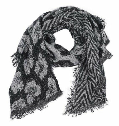 Winter sjaal Geometric Leopard - Zwart