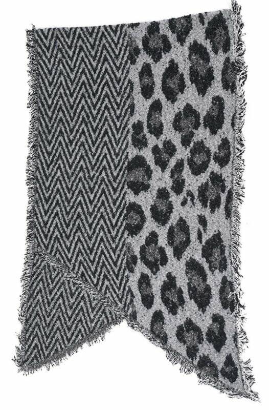 Winter sjaal Geometric Leopard - Zwart