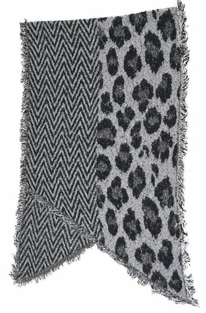 Winter sjaal Geometric Leopard - Zwart