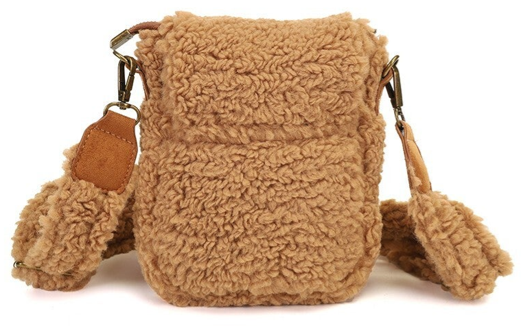 Camel telefoontasje / crossbody tasje teddy Serfaus