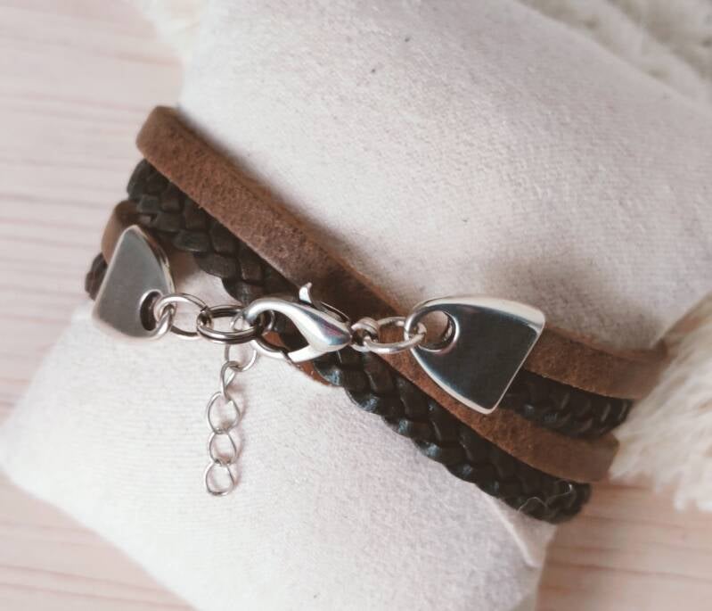 Armband Aster | Leer WF - groen