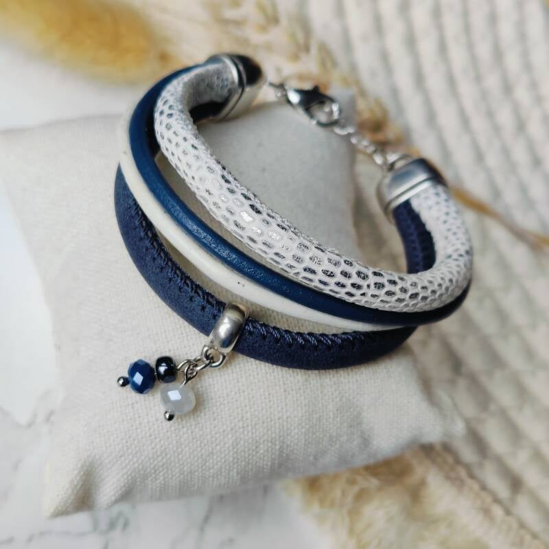 Armband Mentha | Leer SR - blauw
