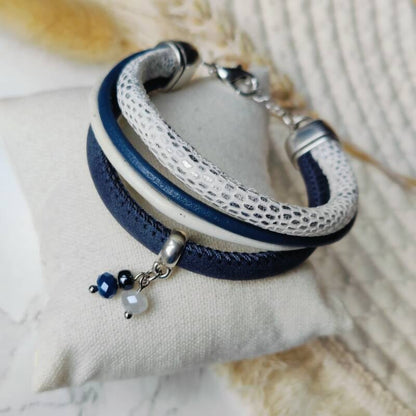 Armband Mentha | Leer SR - blauw