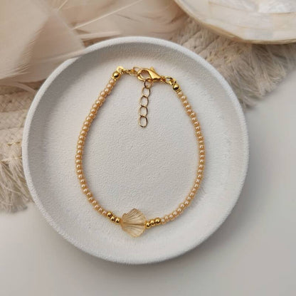 Kralen armband Miyuki - Beige Schelp