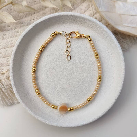 Kralen armband Miyuki Square - Beige