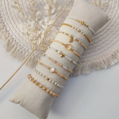 Kralen armband Miyuki Square - Beige