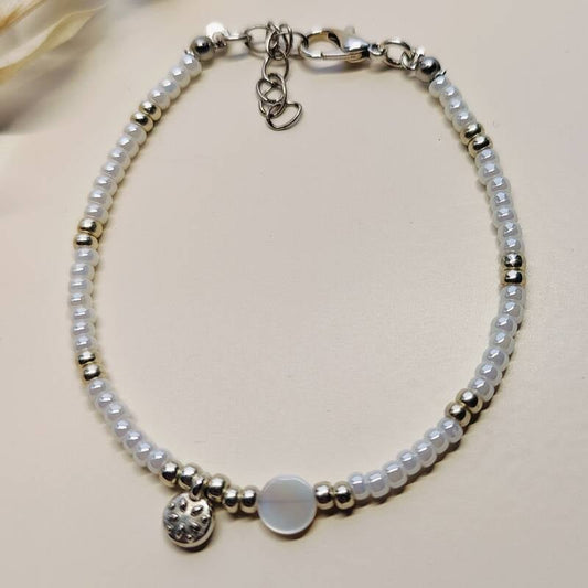 Kralen armband Miyuki Disc & Sun - Wit