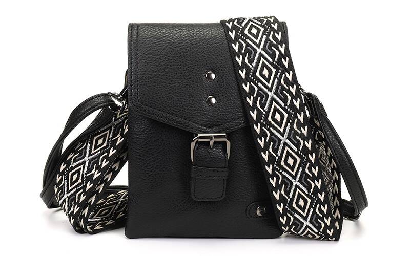 Zwart telefoontasje / crossbody tasje Kansas