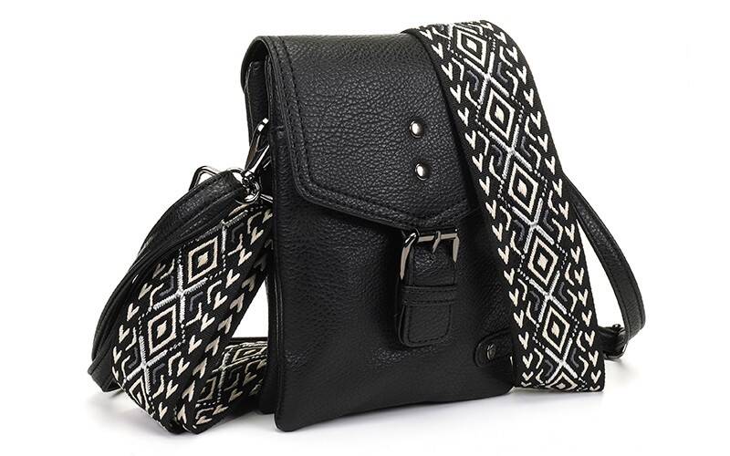 Zwart telefoontasje / crossbody tasje Kansas