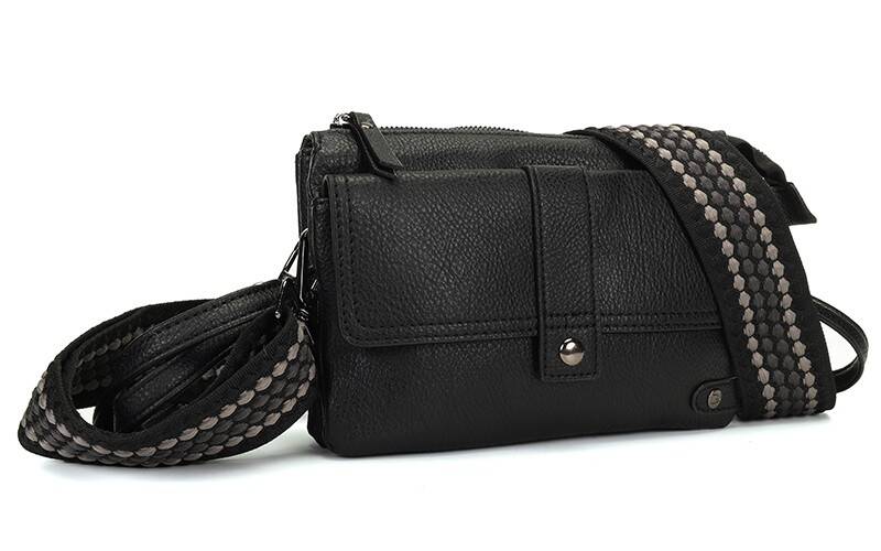 Zwart schoudertasje / crossbody tasje Naarden