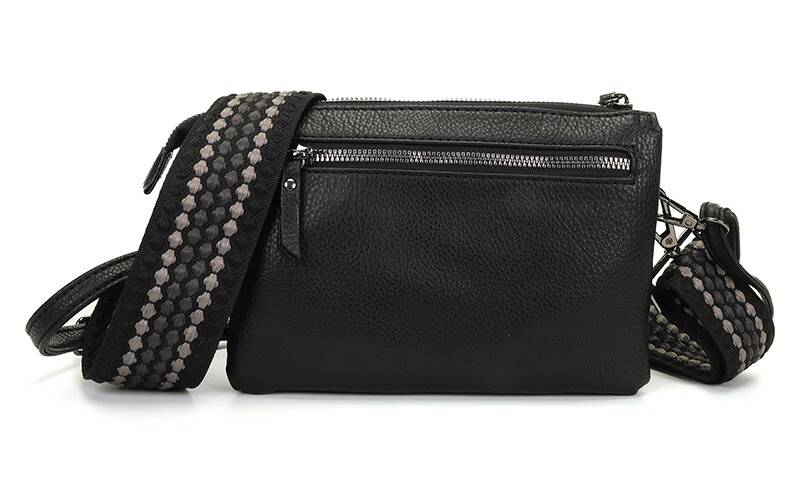 Zwart schoudertasje / crossbody tasje Naarden