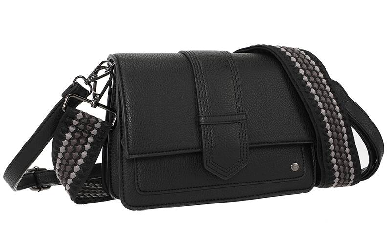 Zwart schoudertas / crossbody tasje Rione