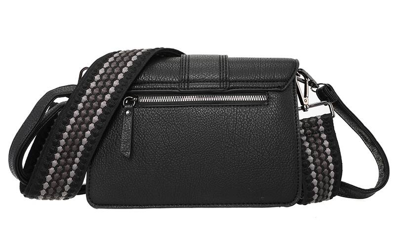 Zwart schoudertas / crossbody tasje Rione